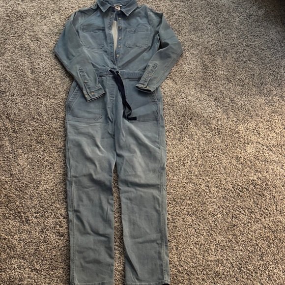 Duluth Trading Co Classic Blue Denim Romper - Picture 1 of 5